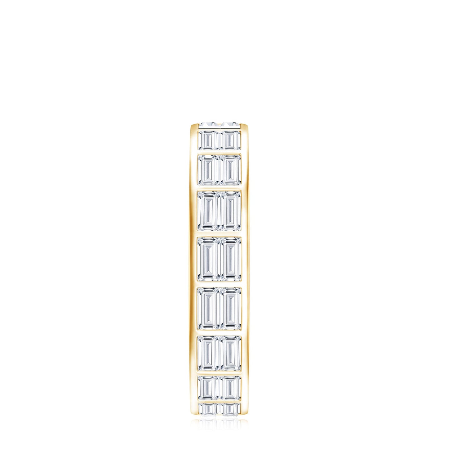 Baguette Cut Certified Moissanite Two Row Eternity Band