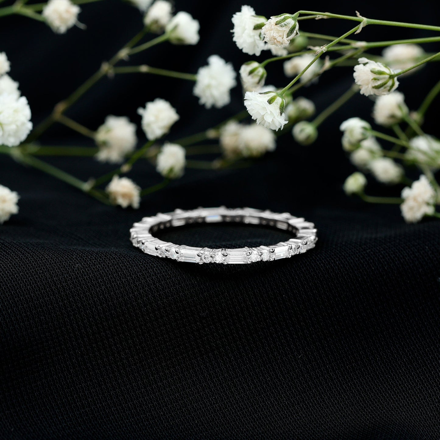 Certified Moissanite Stackable Enhancer Ring