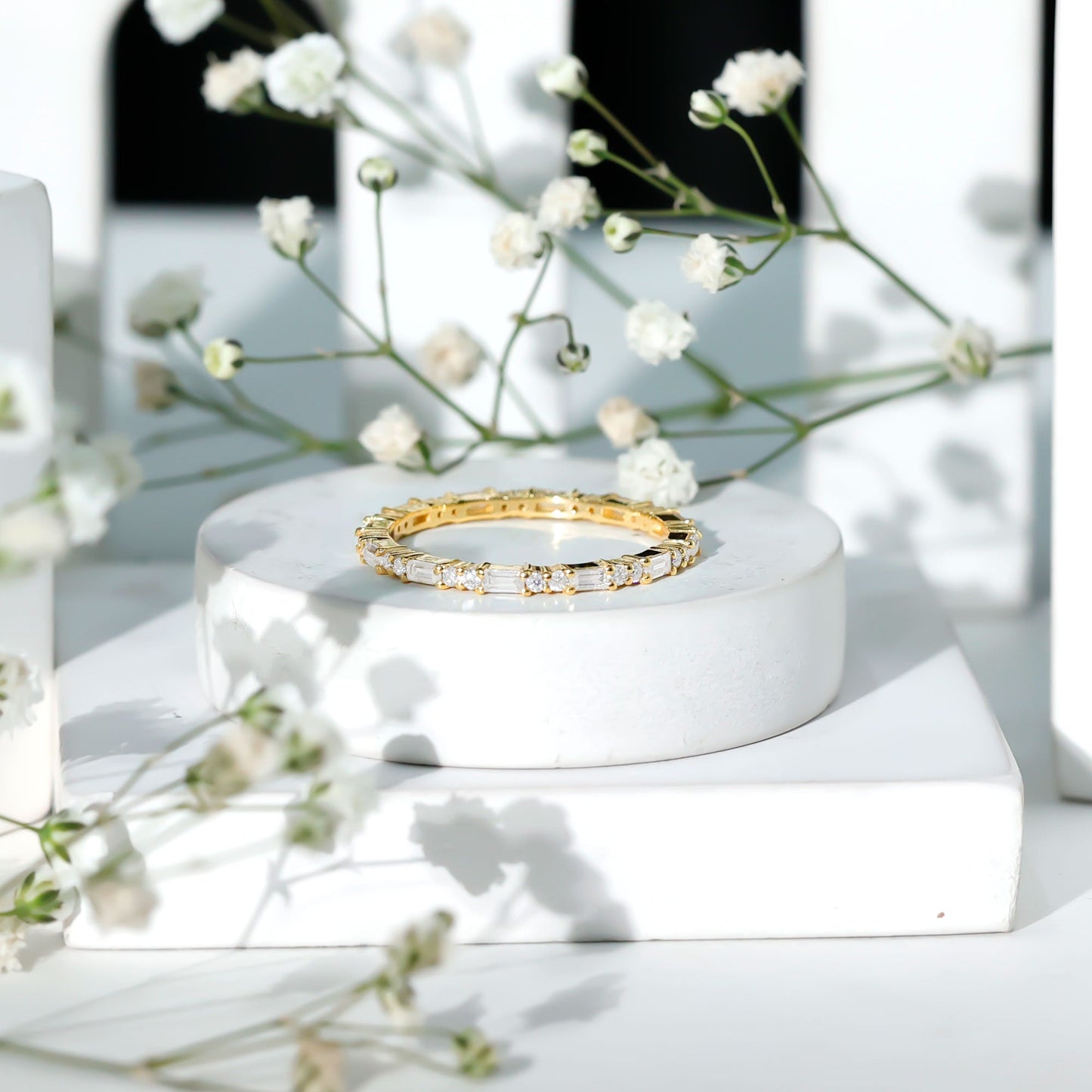 Certified Moissanite Stackable Enhancer Ring
