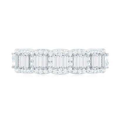 Designer Baguette Moissanite Half Eternity Band Ring