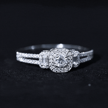 Certified Moissanite Vintage Inspired Engagement Ring