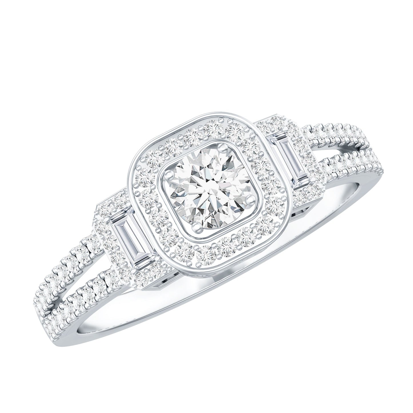 Certified Moissanite Vintage Inspired Engagement Ring