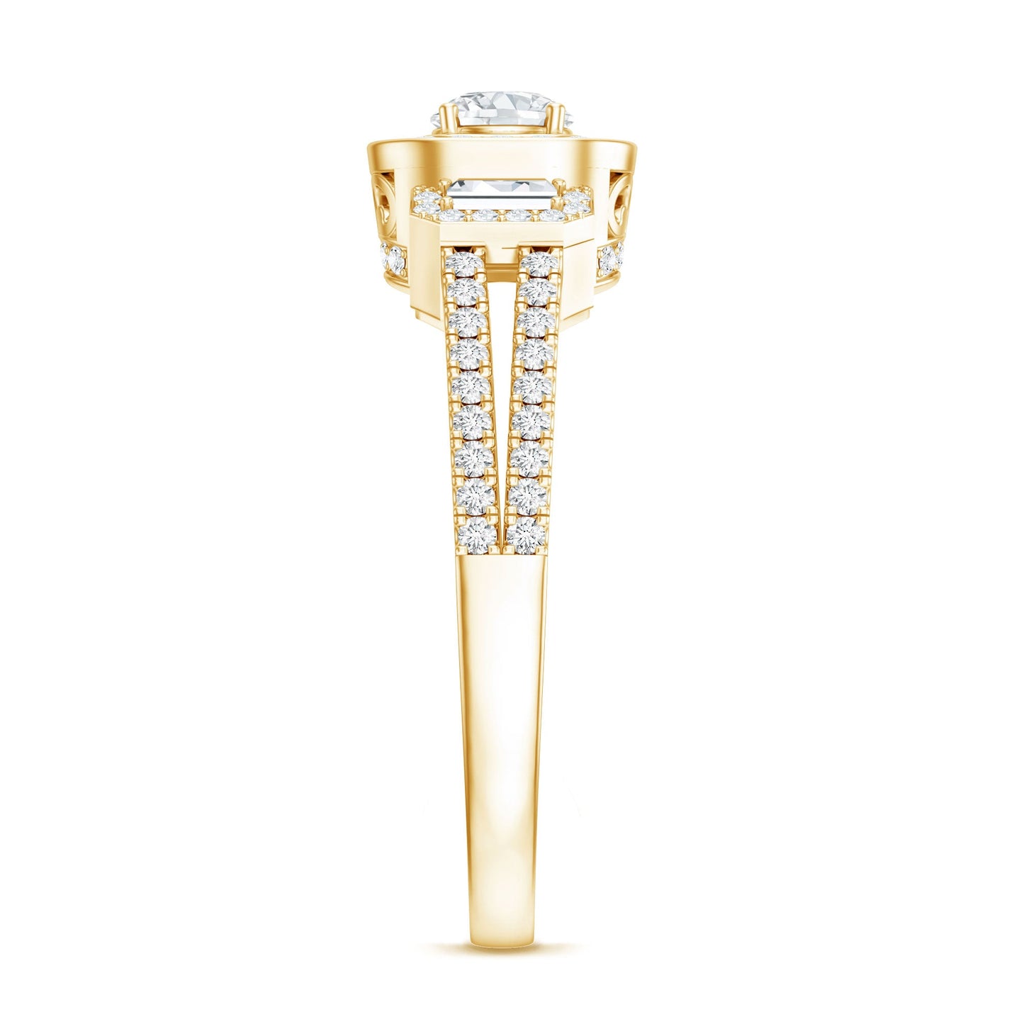 Certified Moissanite Vintage Inspired Engagement Ring