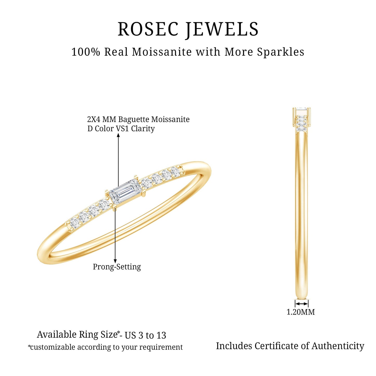 Moissanite Minimalist Stackable Promise Ring