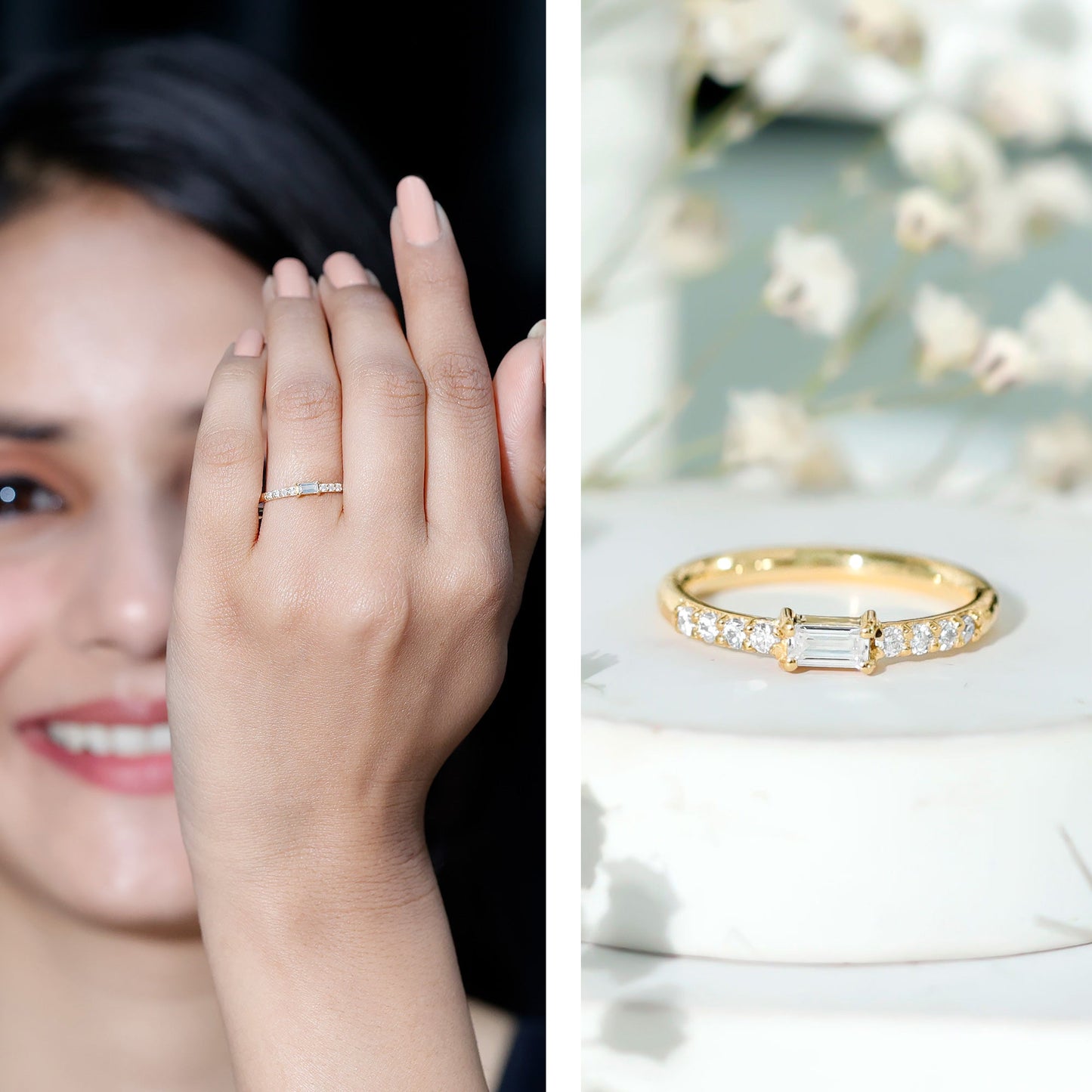 Moissanite Minimalist Stackable Promise Ring