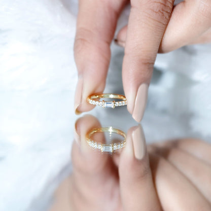 Moissanite Minimalist Stackable Promise Ring