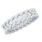 Baguette and Round Moissanite Braided Wedding Band