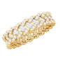 Baguette and Round Moissanite Braided Wedding Band