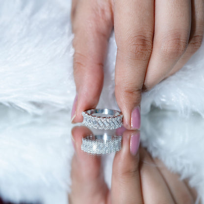 Certified Moissanite Braided Half Eternity Band Ring