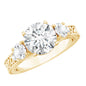 Vintage Style Moissanite 3 Stone Engagement Ring for Women