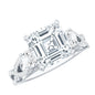 Asscher Cut Certified Moissanite Vintage Looking Engagement Ring