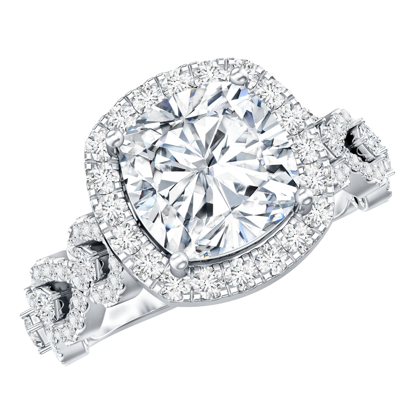 3 Carat Cushion Cut Moissanite Vintage Inspired Engagement Ring