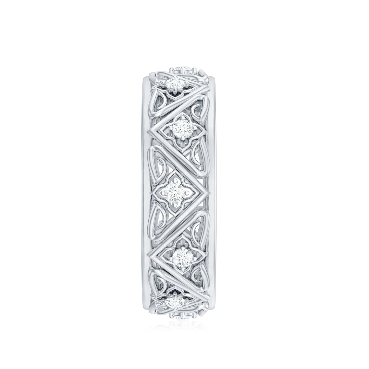 Vintage Style Diamond Wedding Band Ring