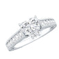 1.5 Carat Moissanite Heart Engagement Ring with Beaded Details