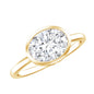 Certified 2 Carat Oval Moissanite East West Engagement Ring