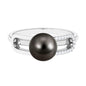 Split Shank Tahitian Pearl Solitaire Engagement Ring with Diamond