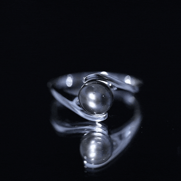 Tahitian Black Pearl Solitaire Bypass Engagement Ring