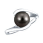 Tahitian Black Pearl Solitaire Bypass Engagement Ring