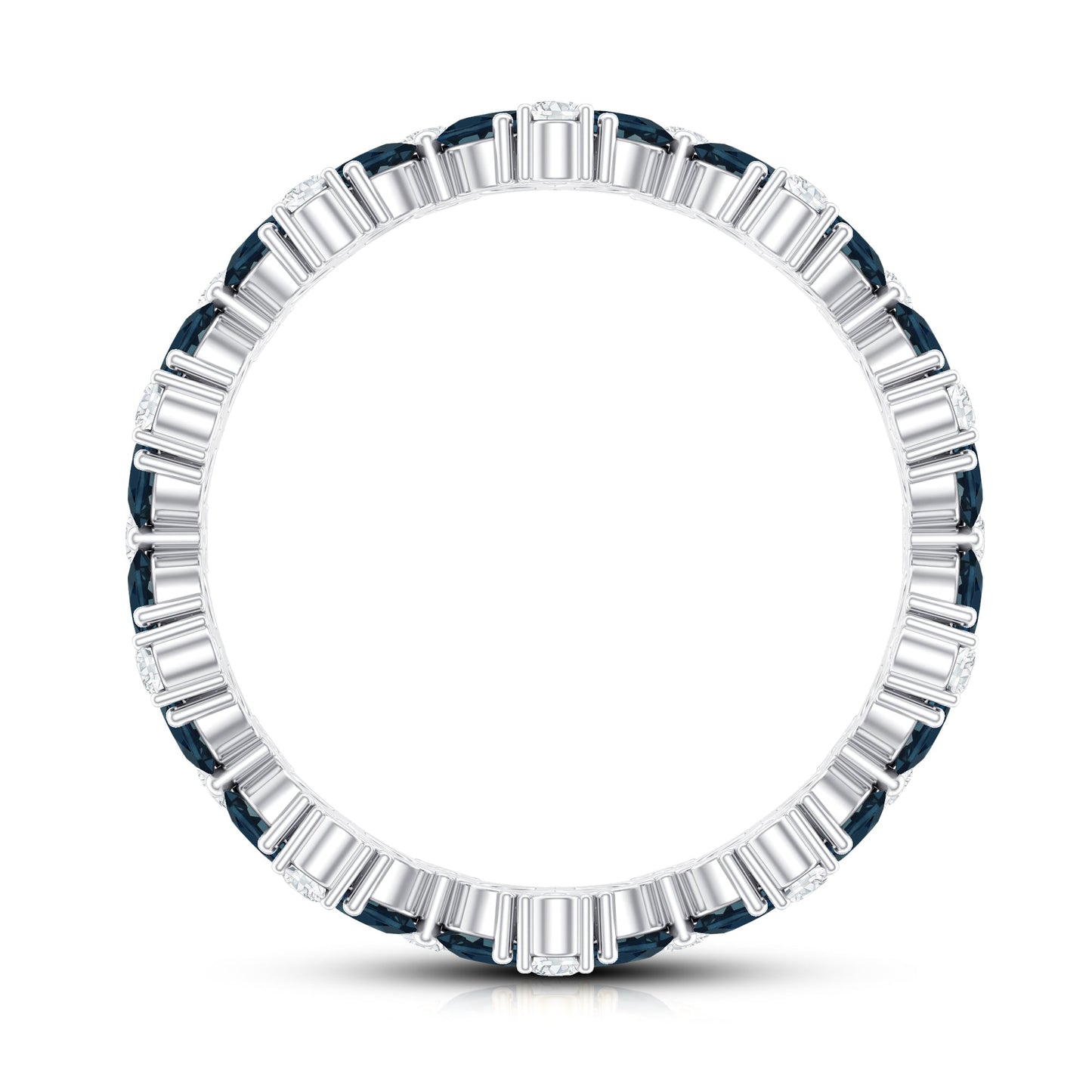 Pear Shaped London Blue Topaz and Diamond Full Eternity Band