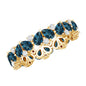 Pear Shaped London Blue Topaz and Diamond Full Eternity Band