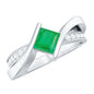 Certified Princess Cut Lab Grown Emerald Diamond Infinity Promise Ring