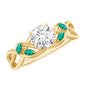 Lab Grown Diamond Engagement Ring With Emerald