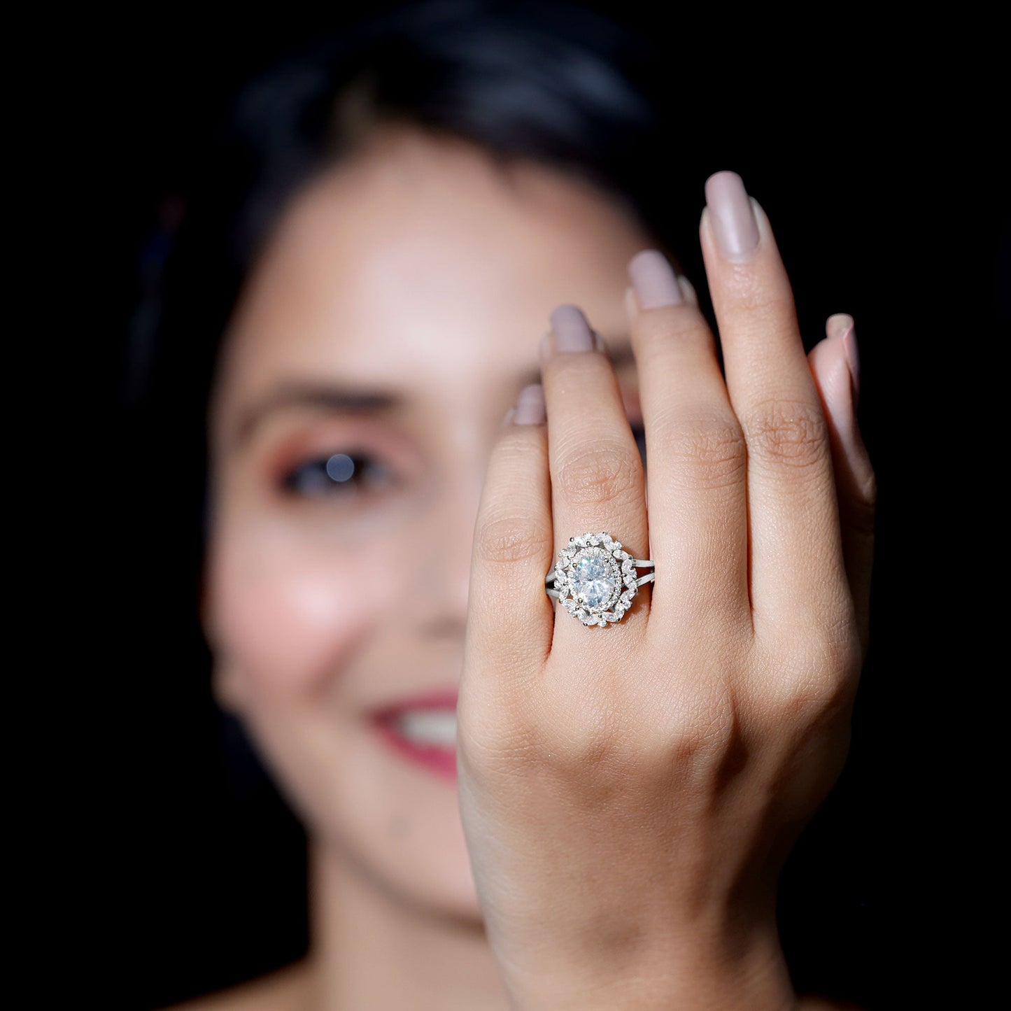 Certified Oval Cut Lab Diamond Statement Engagement Ring