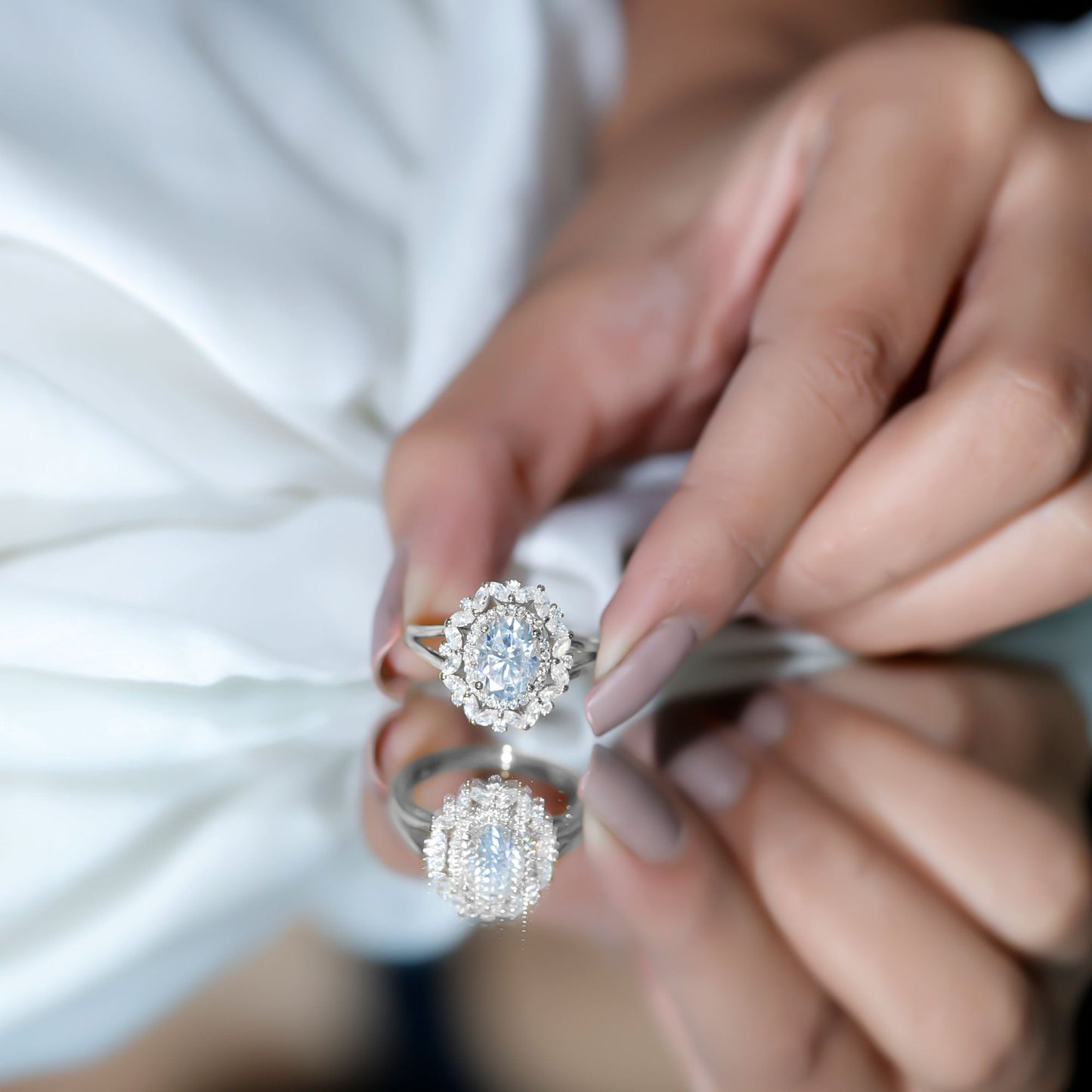 Certified Oval Cut Lab Diamond Statement Engagement Ring