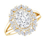 Certified Oval Cut Lab Diamond Statement Engagement Ring