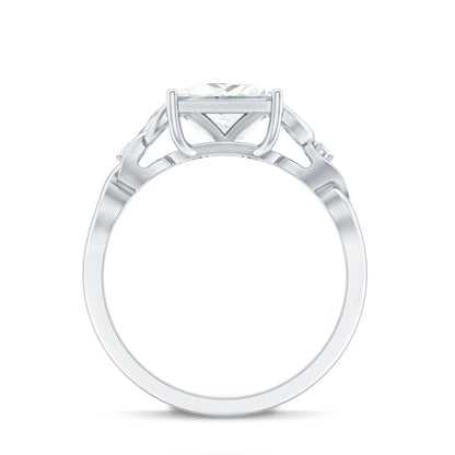 3 Carat Princess Cut Moissanite Solitaire Engagement Celtic Ring