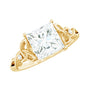 3 Carat Princess Cut Moissanite Solitaire Engagement Celtic Ring