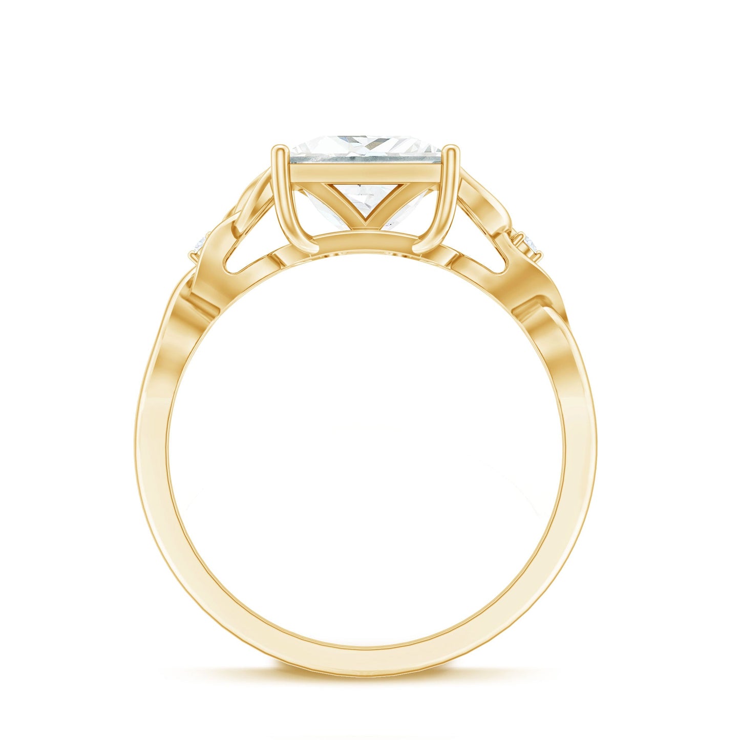 3 Carat Princess Cut Moissanite Solitaire Engagement Celtic Ring