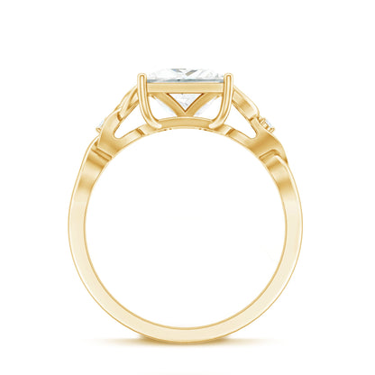 3 Carat Princess Cut Moissanite Solitaire Engagement Celtic Ring