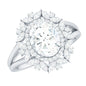 Oval Cut 2 Carat Moissanite Double Halo Engagement Ring