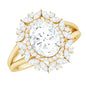 Oval Cut 2 Carat Moissanite Double Halo Engagement Ring