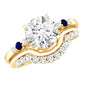 Certified Moissanite 2 Carat Engagement Ring With Wedding Band