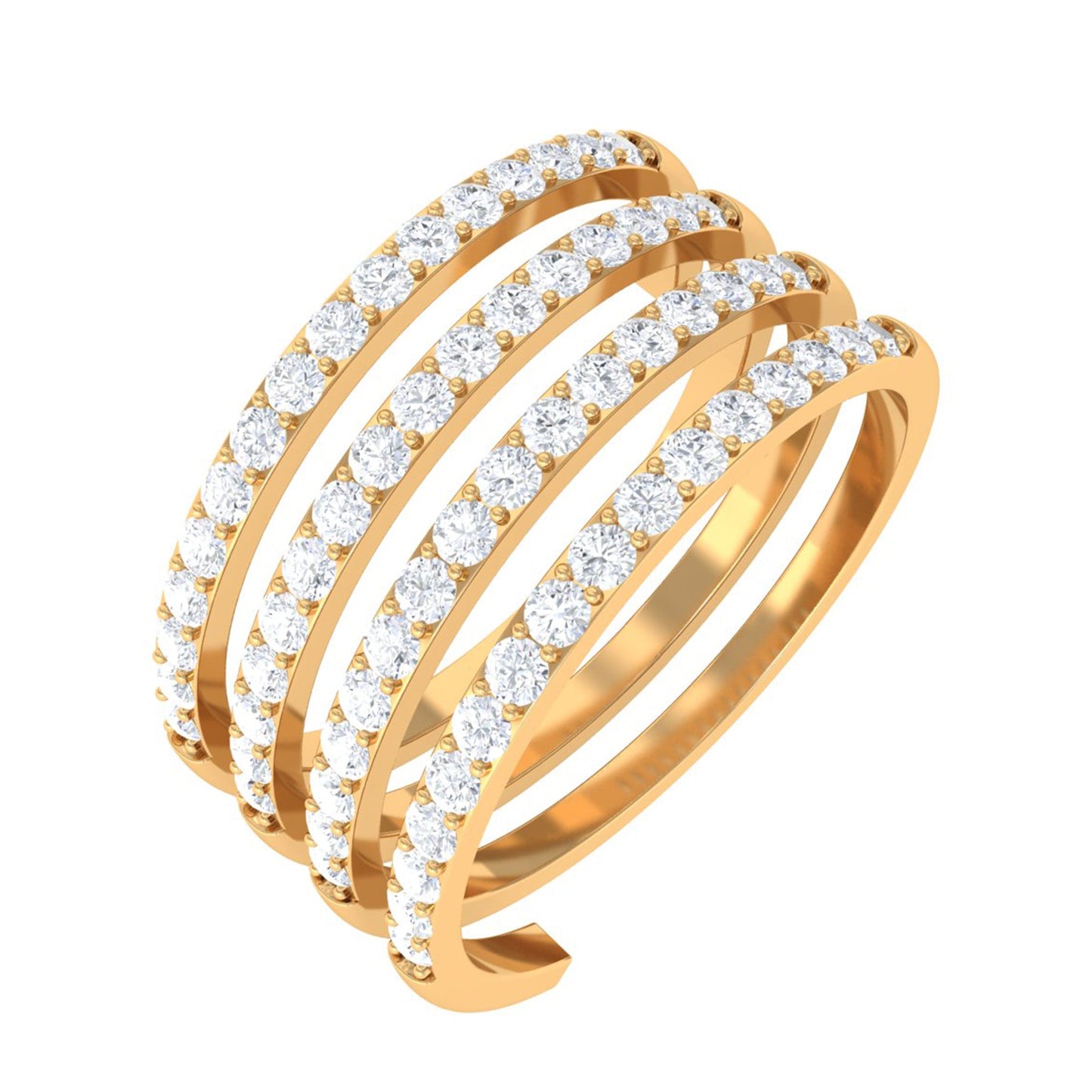 Certified Moissanite Spiral Wrap Ring