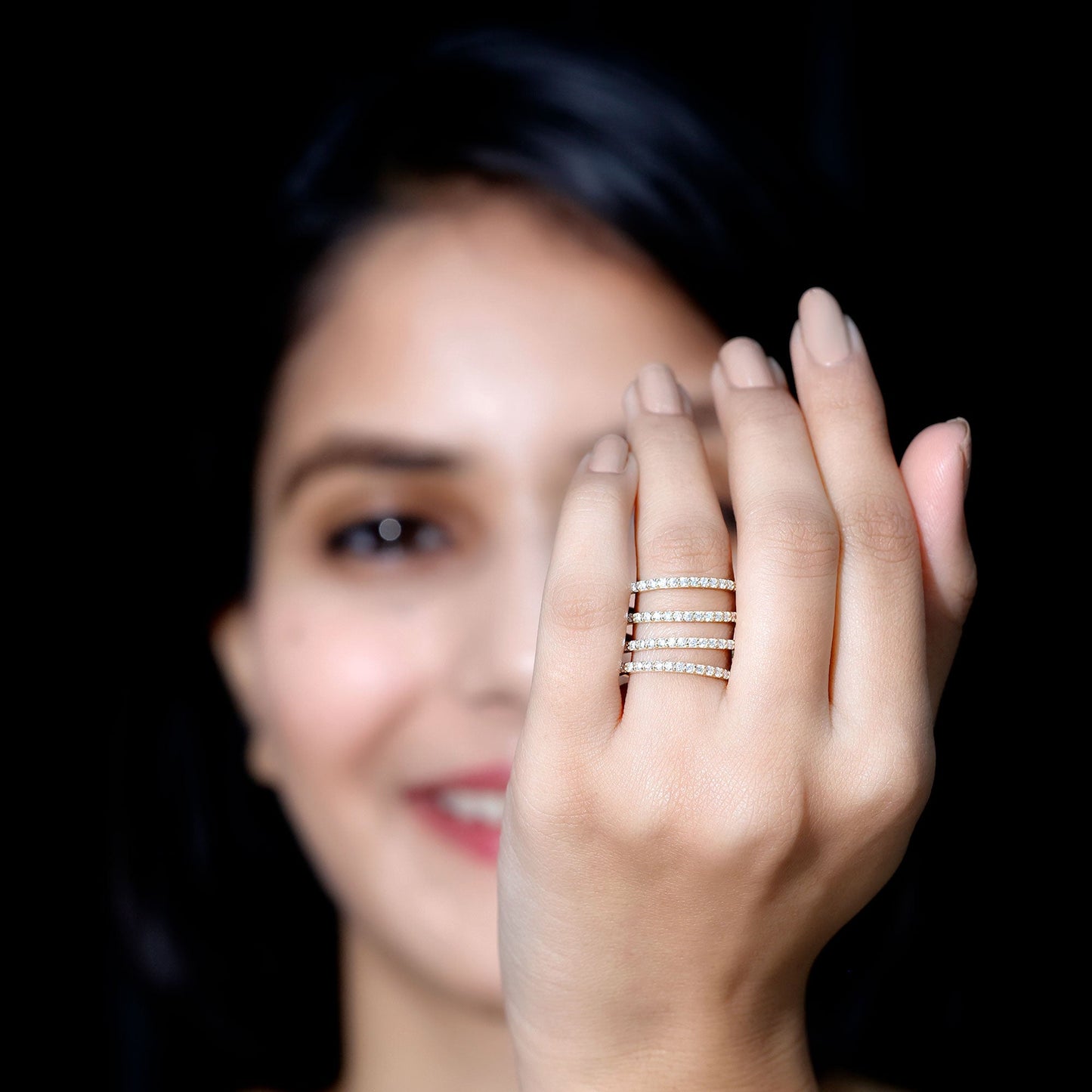 Certified Moissanite Spiral Wrap Ring