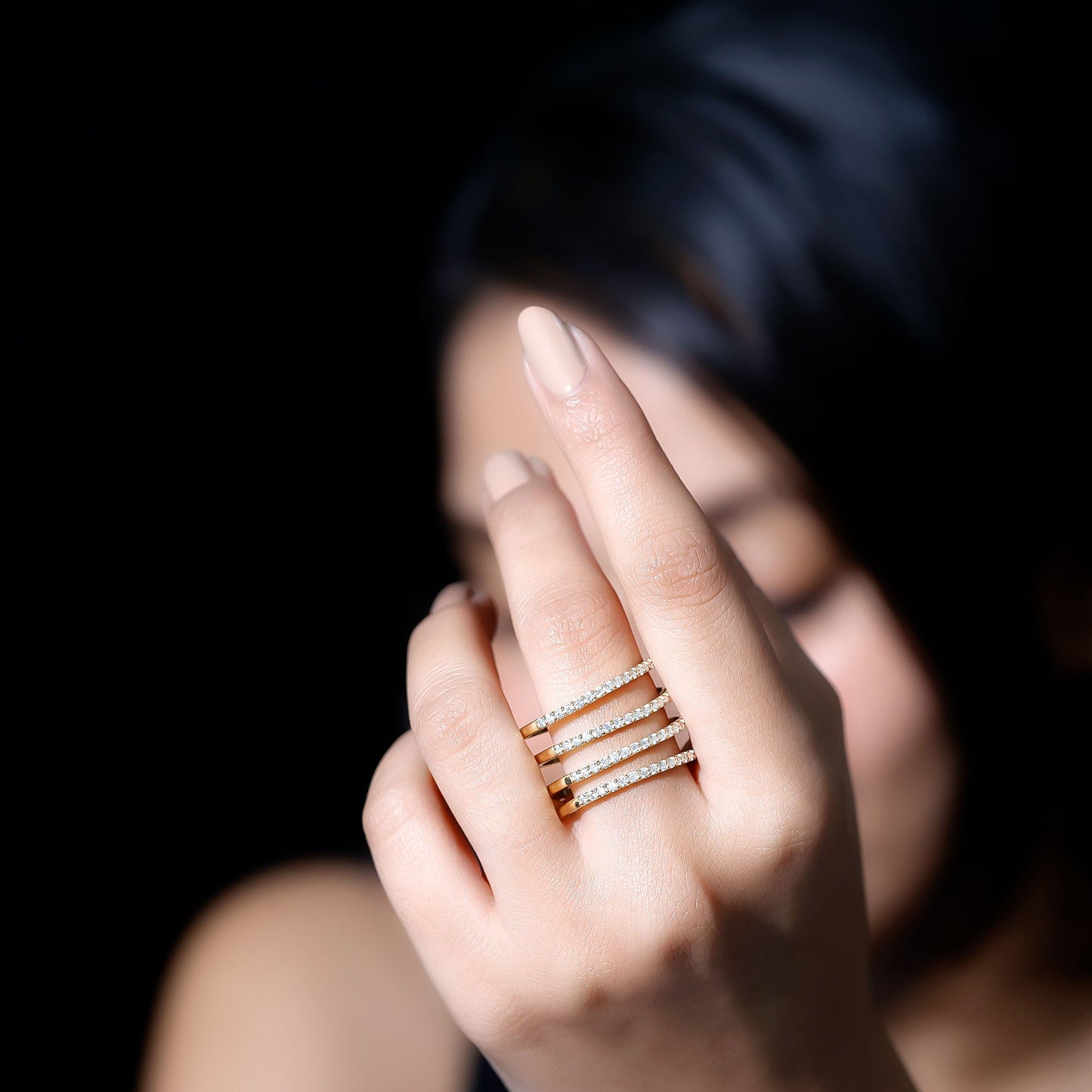 Certified Moissanite Spiral Wrap Ring