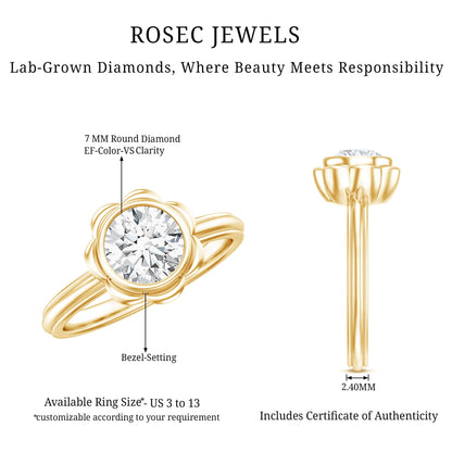 1.25 Carat Round Lab Grown Diamond Solitaire Engagement Ring
