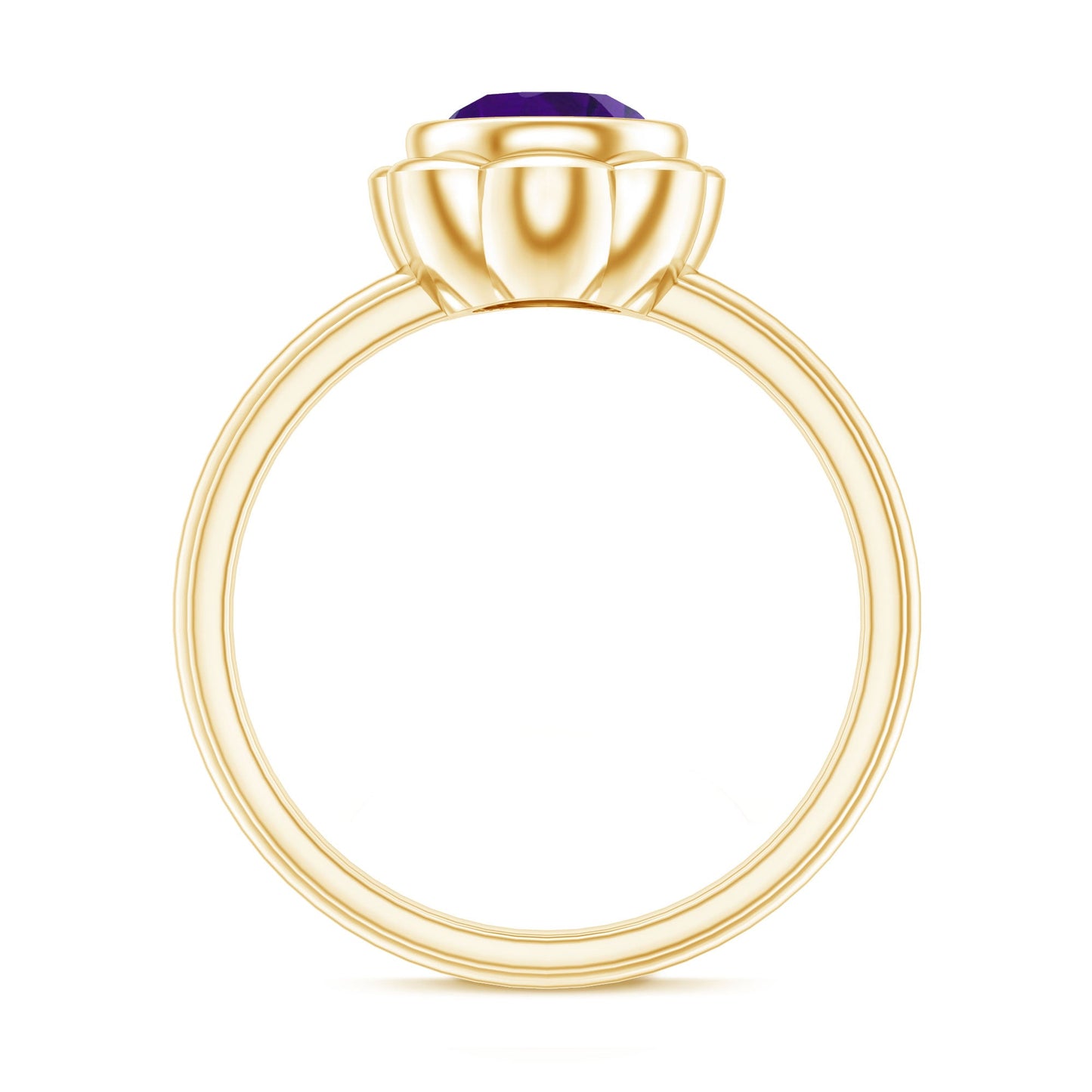1.2 Carat Amethyst Engagement Ring in Bezel Setting