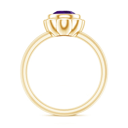 1.2 Carat Amethyst Engagement Ring in Bezel Setting