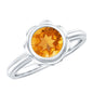 1.2 Carat Citrine Solitaire Engagement Ring in Bezel Setting