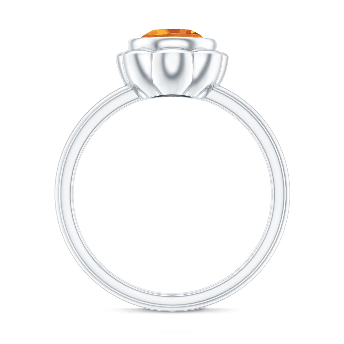 1.2 Carat Citrine Solitaire Engagement Ring in Bezel Setting