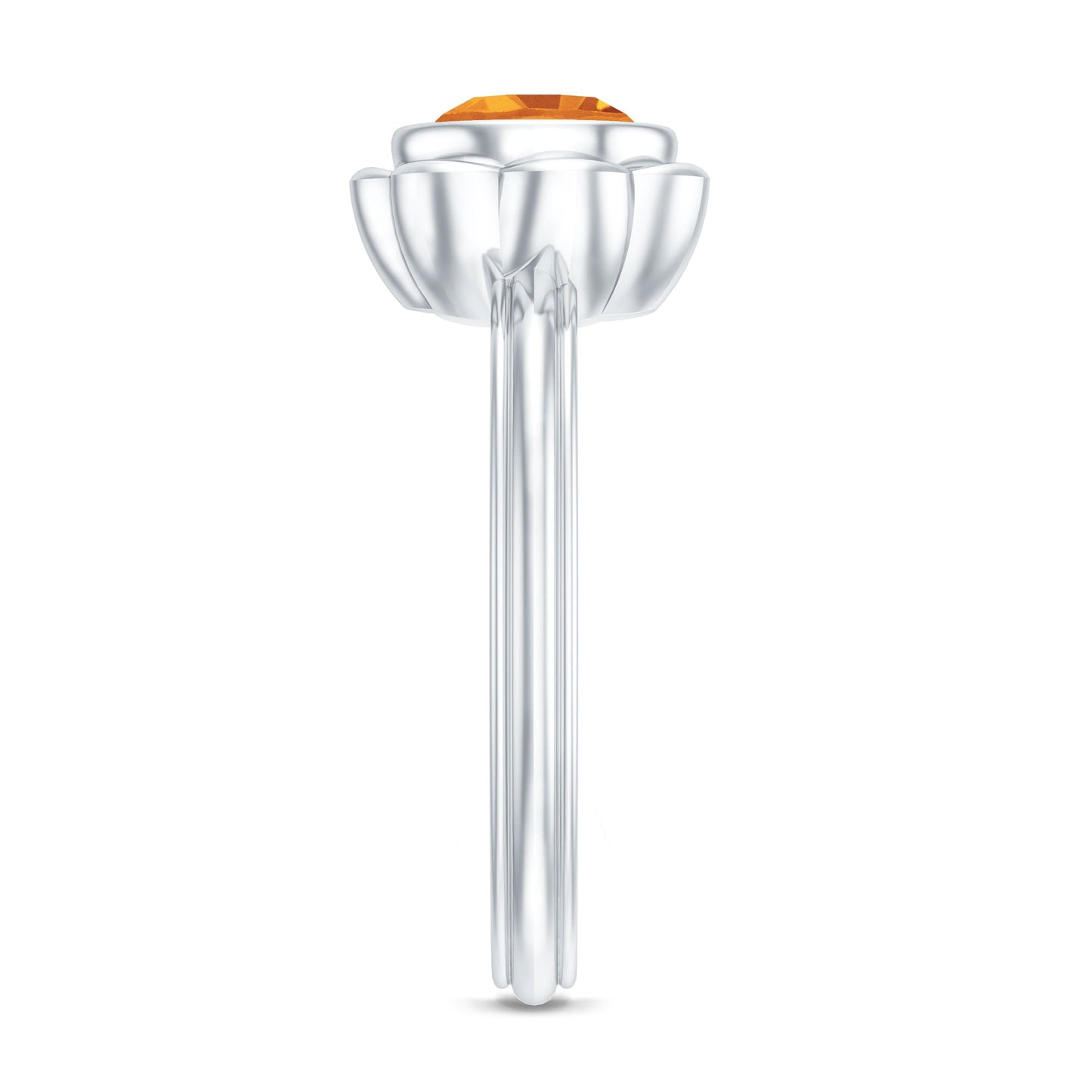 1.2 Carat Citrine Solitaire Engagement Ring in Bezel Setting
