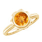 1.2 Carat Citrine Solitaire Engagement Ring in Bezel Setting