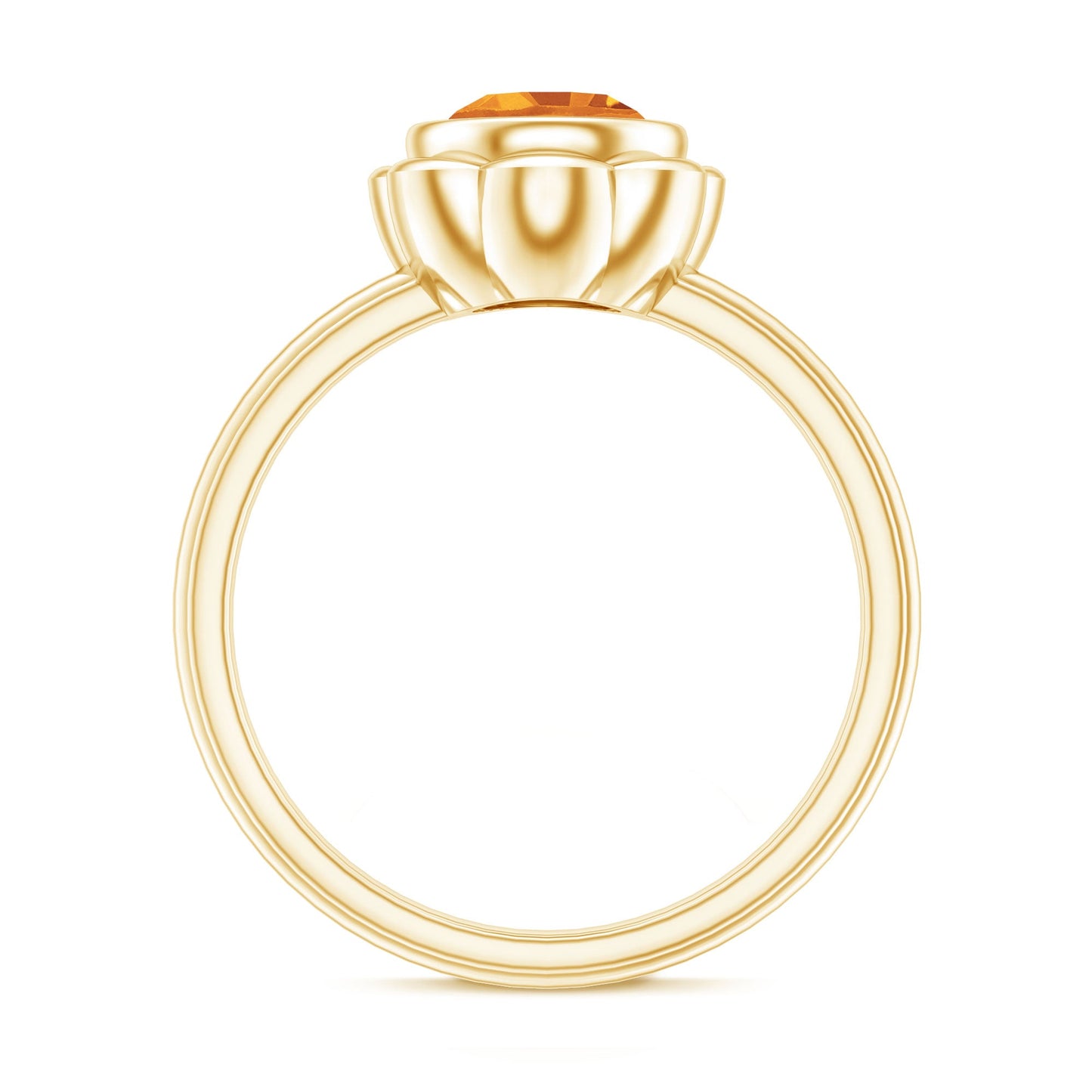 1.2 Carat Citrine Solitaire Engagement Ring in Bezel Setting