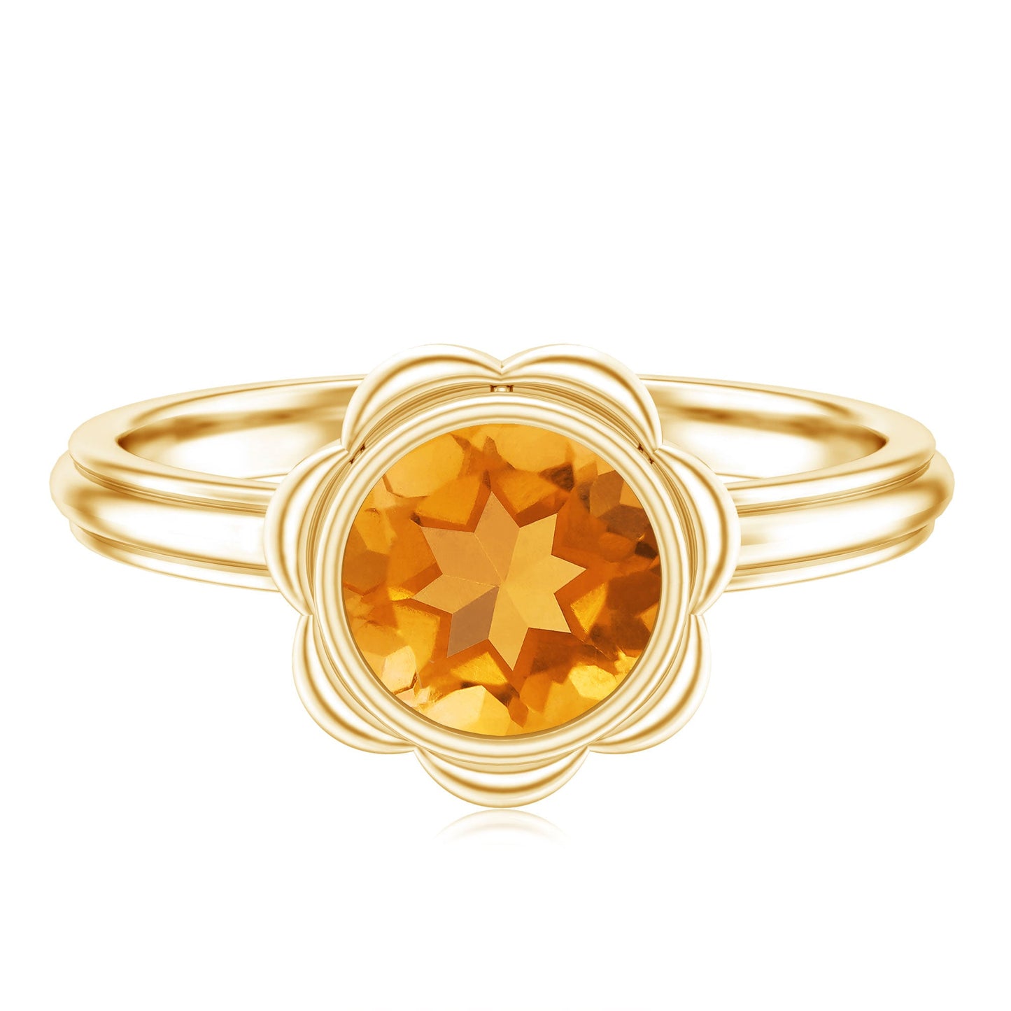 1.2 Carat Citrine Solitaire Engagement Ring in Bezel Setting