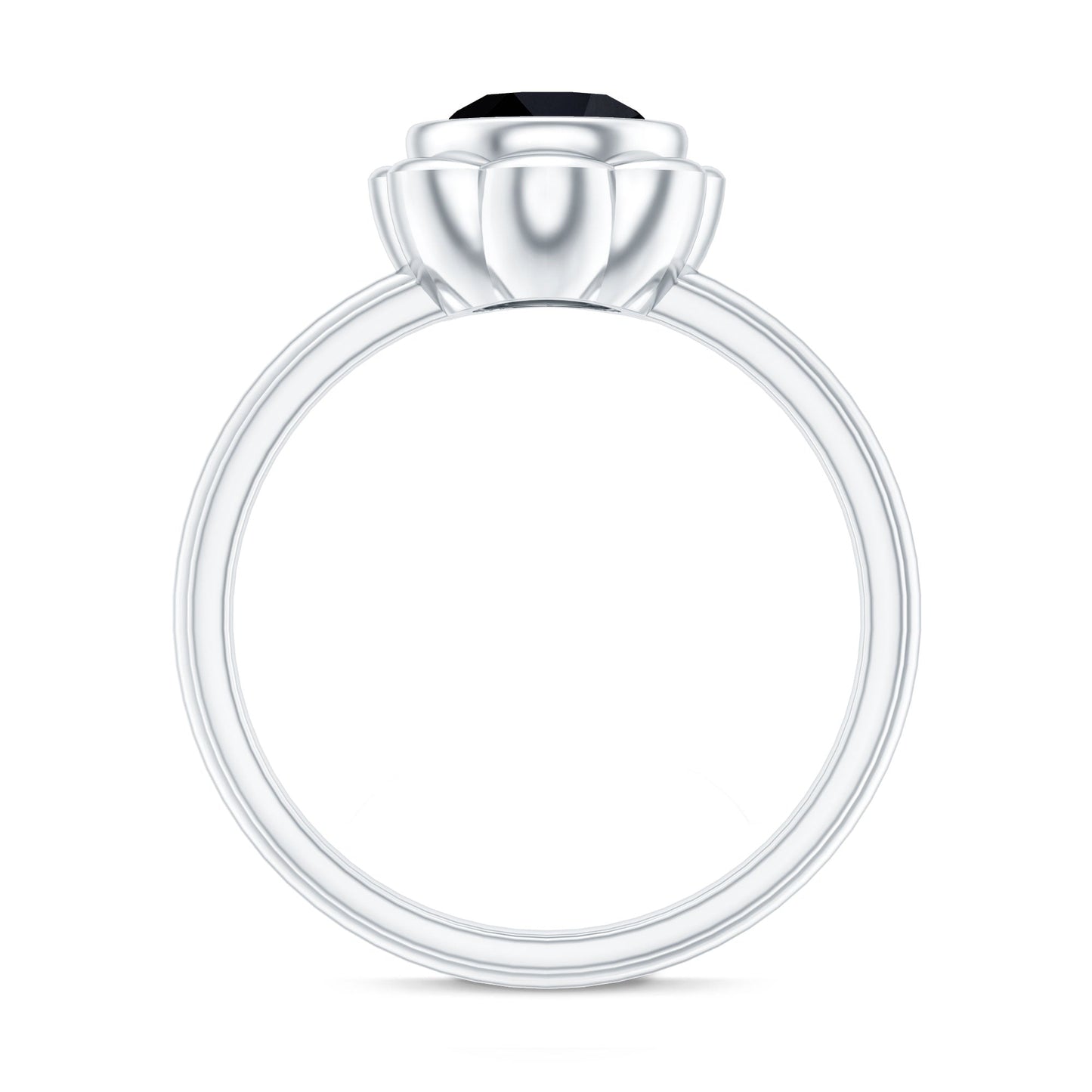 1.6 Carat Lab Grown Black Diamond Flower Engagement Ring