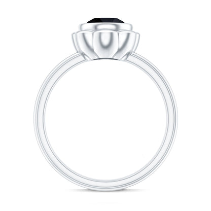 1.6 Carat Lab Grown Black Diamond Flower Engagement Ring